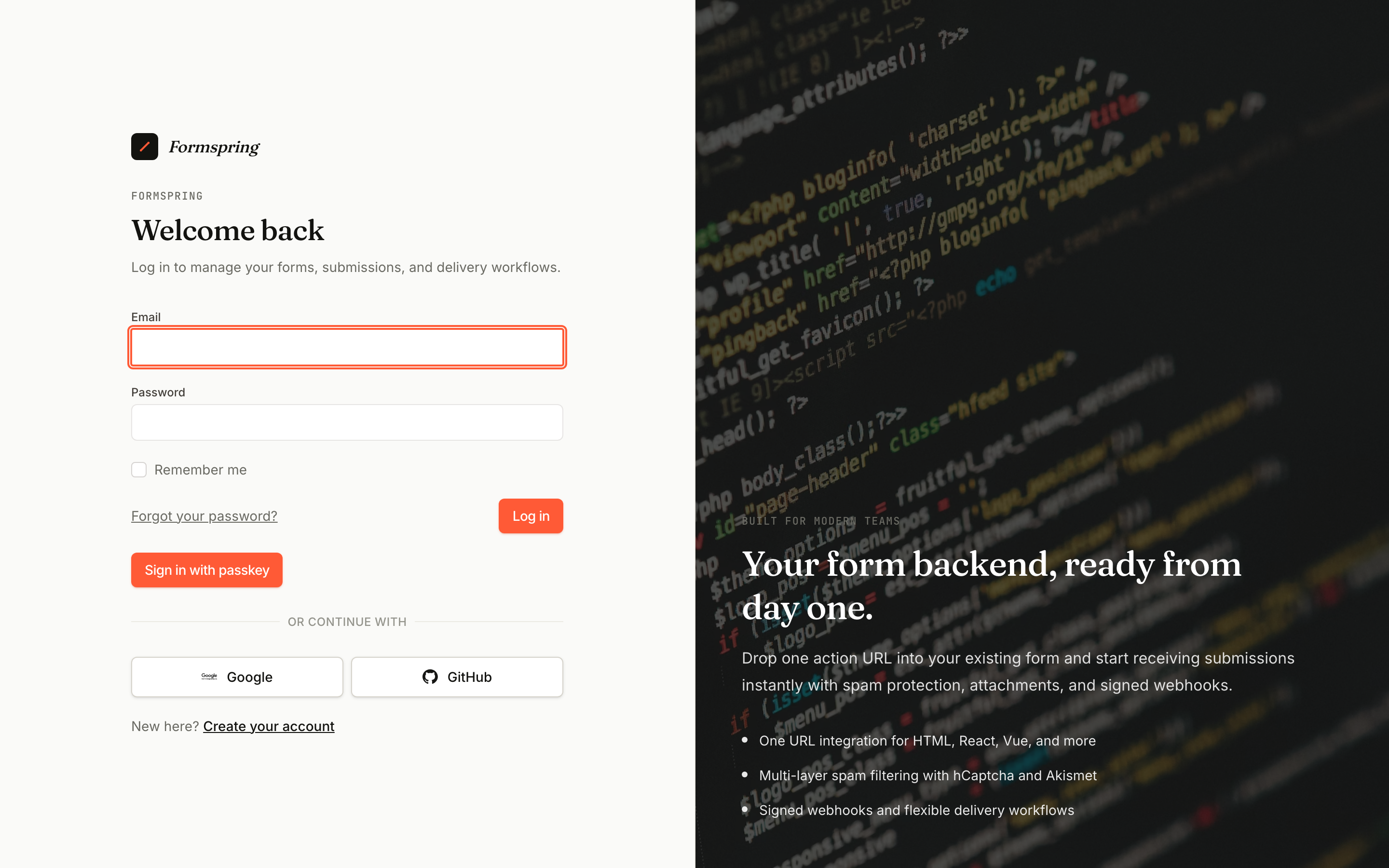 Sign-in page