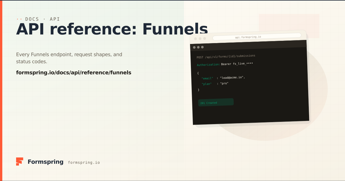 API reference: Funnels - documentation - Formspring