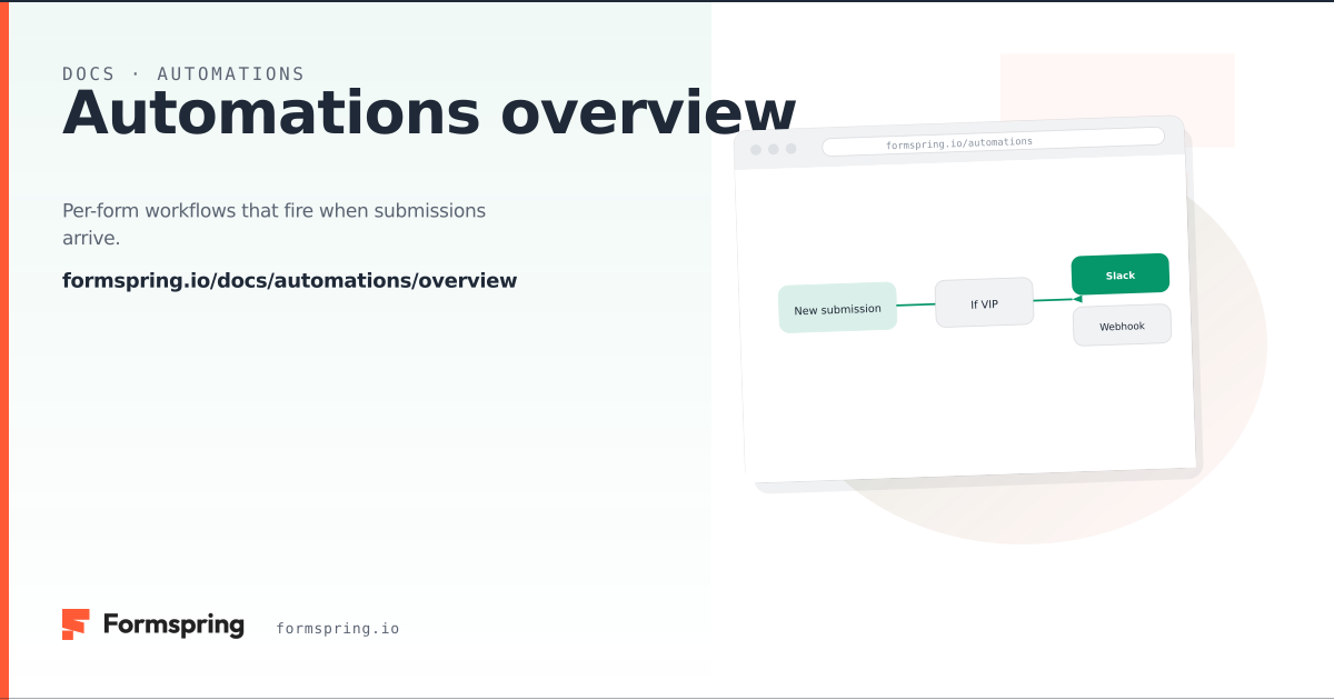 Automations overview - documentation - Formspring
