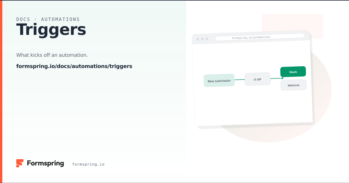 Triggers - documentation - Formspring