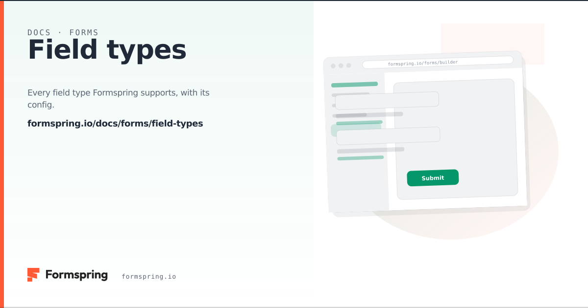Field types - documentation - Formspring