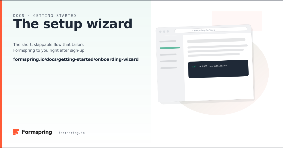 The setup wizard - documentation - Formspring