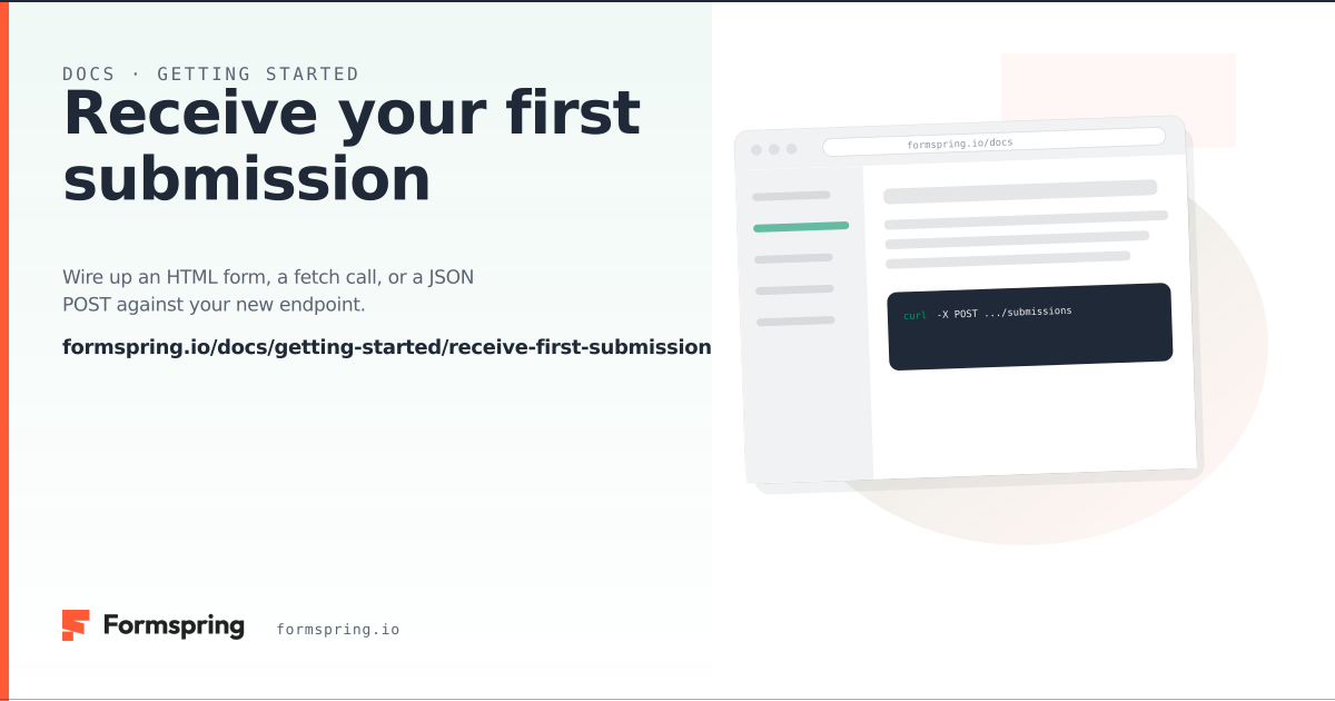 Receive your first submission - documentation - Formspring