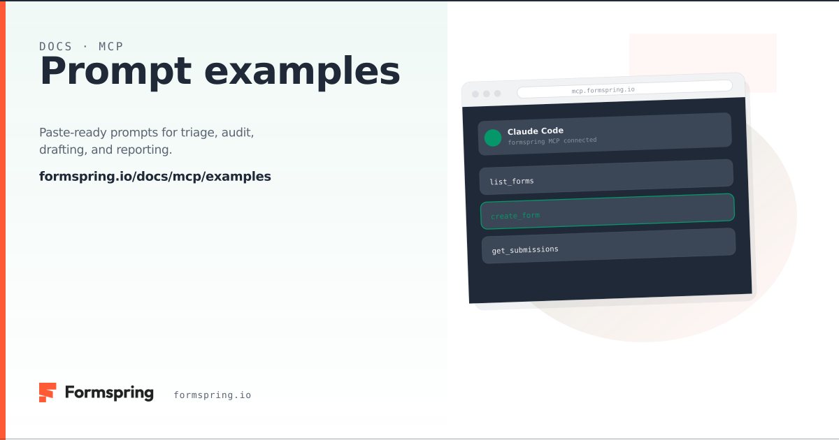 Mcp Form Prompt examples - documentation - Formspring