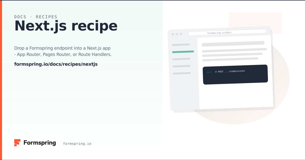 Next.js recipe - documentation - Formspring