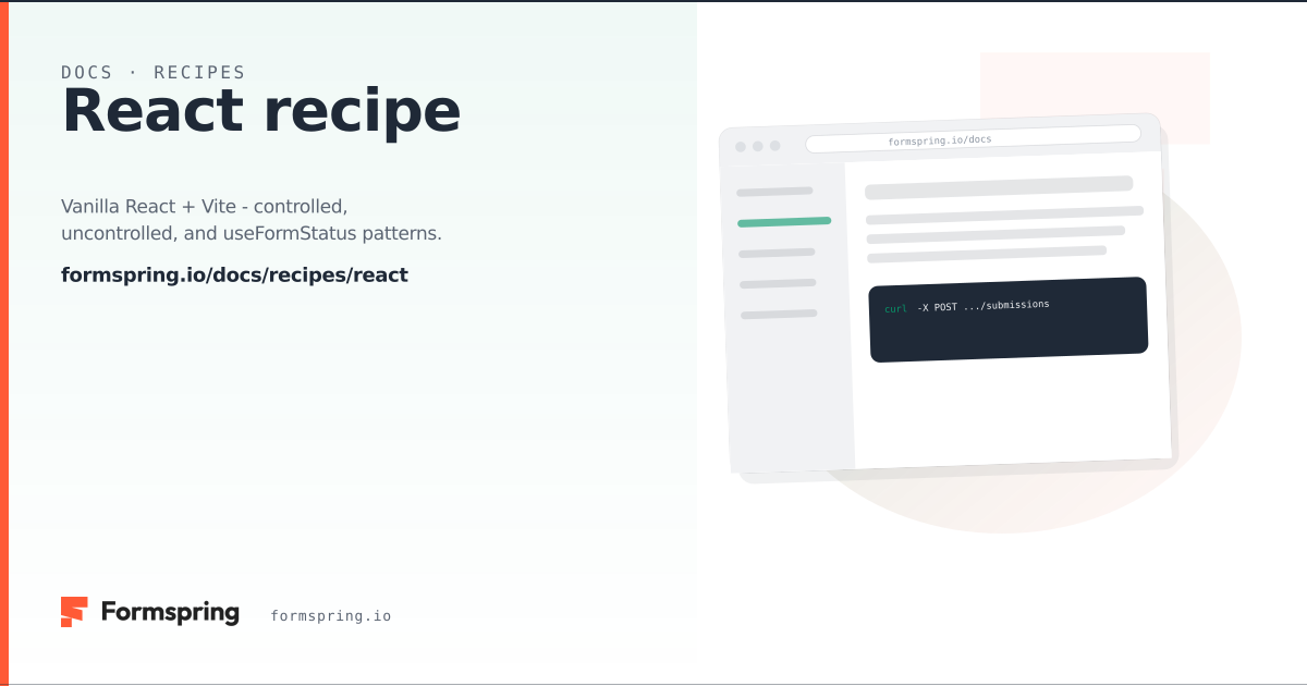 React recipe - documentation - Formspring