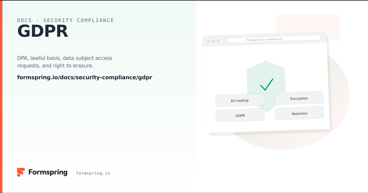 GDPR - documentation - Formspring