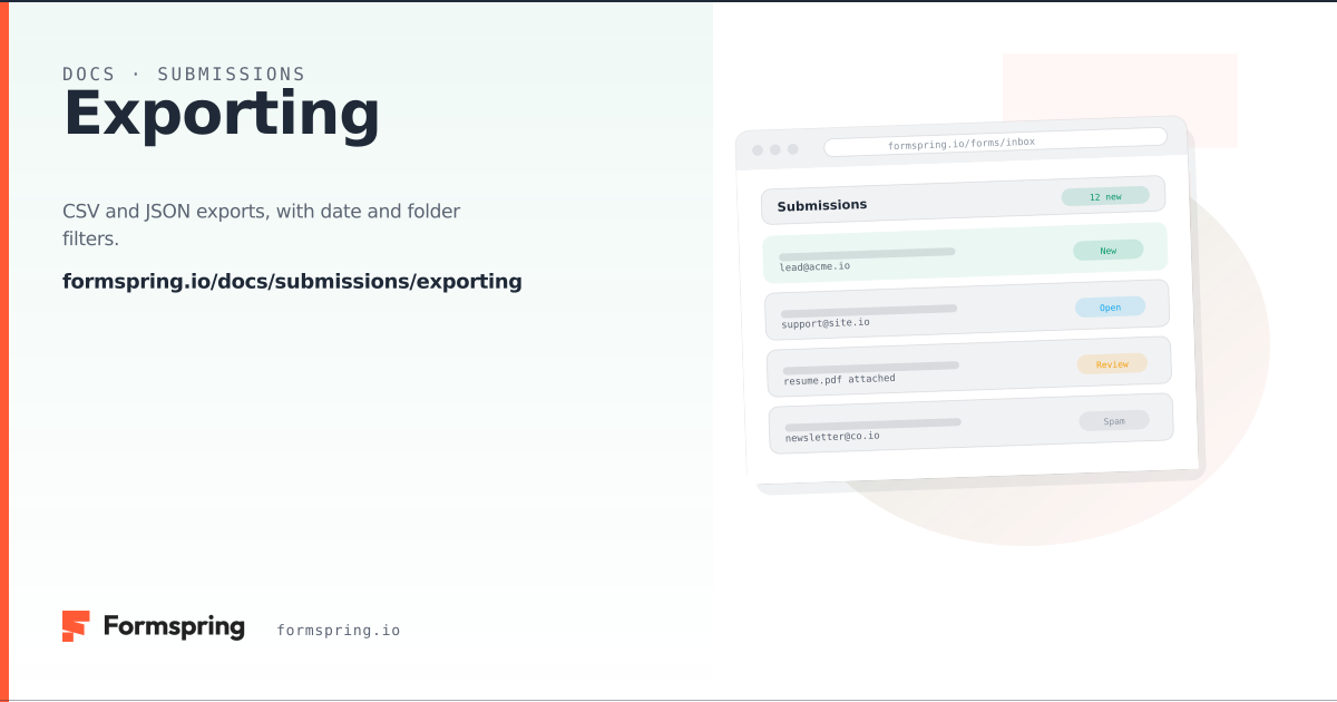 Exporting - documentation - Formspring