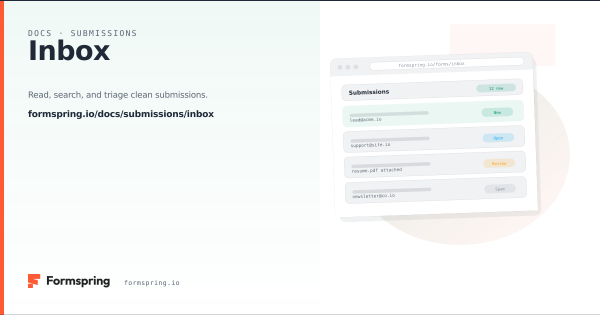 Inbox - documentation - Formspring