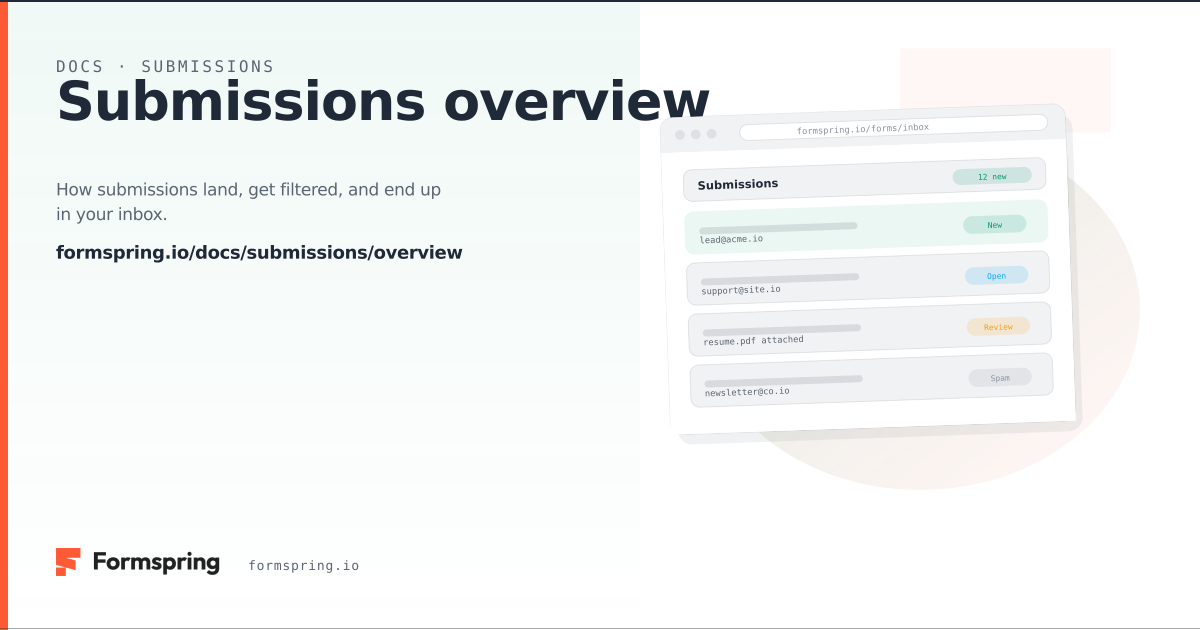 Submissions overview - documentation - Formspring