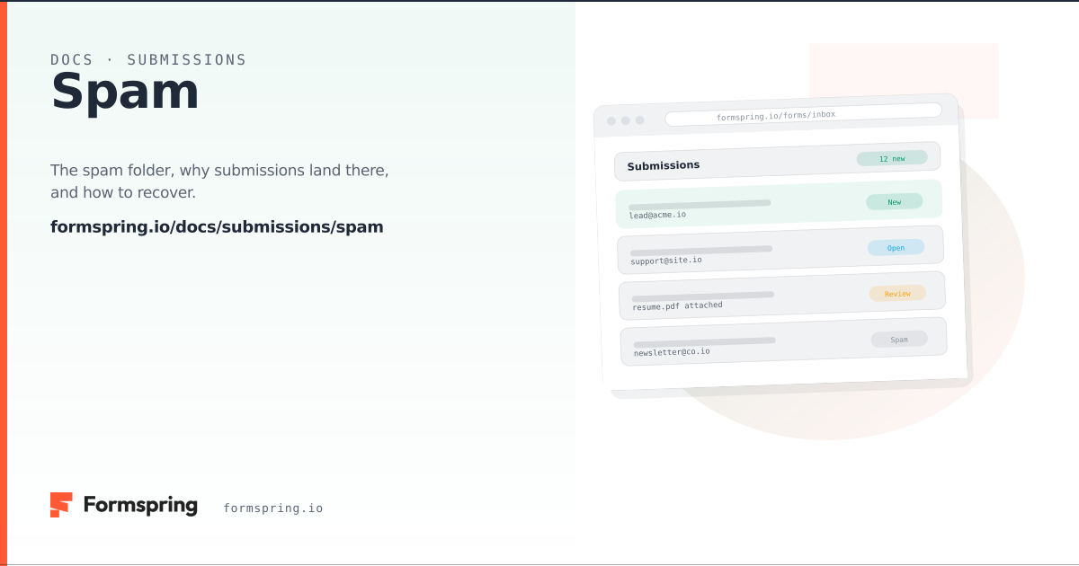 Spam - documentation - Formspring