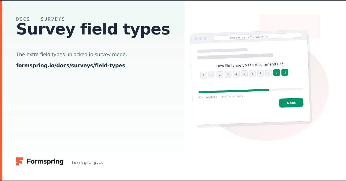 Survey field types - documentation - Formspring