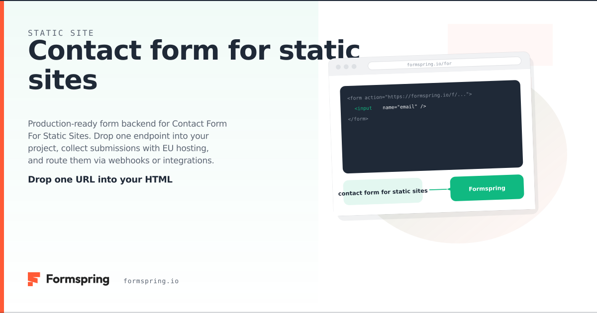 Contact form for static sites - Formspring